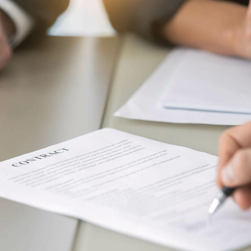 signing on papers and files