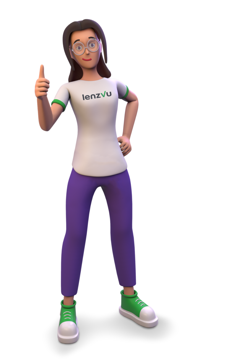 3d animation Leza with a thumbs up pose