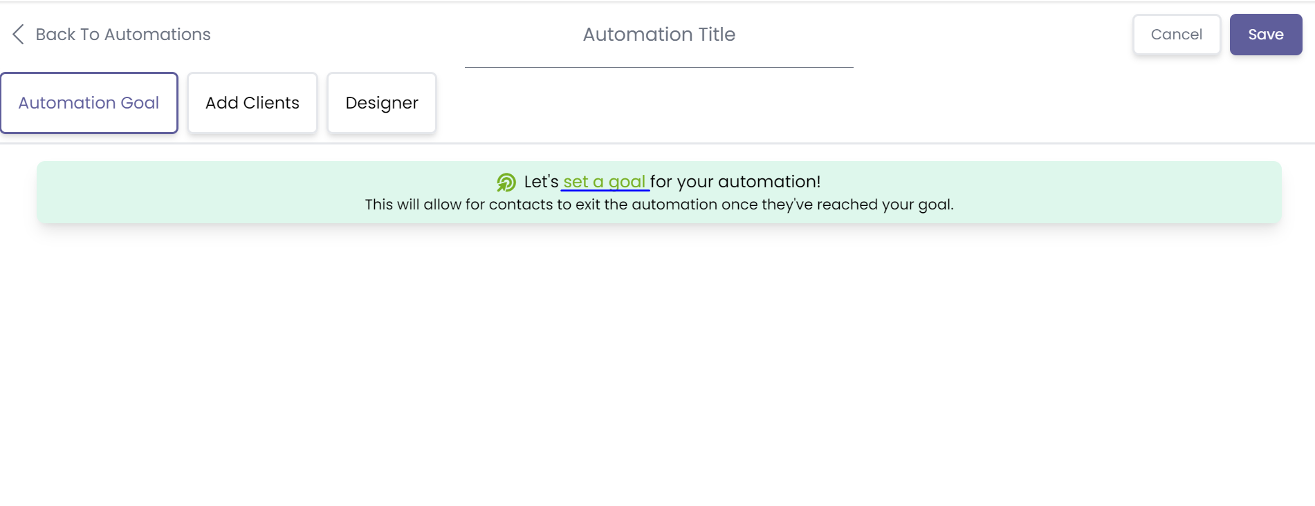 How to set goals in automations - LenzVU